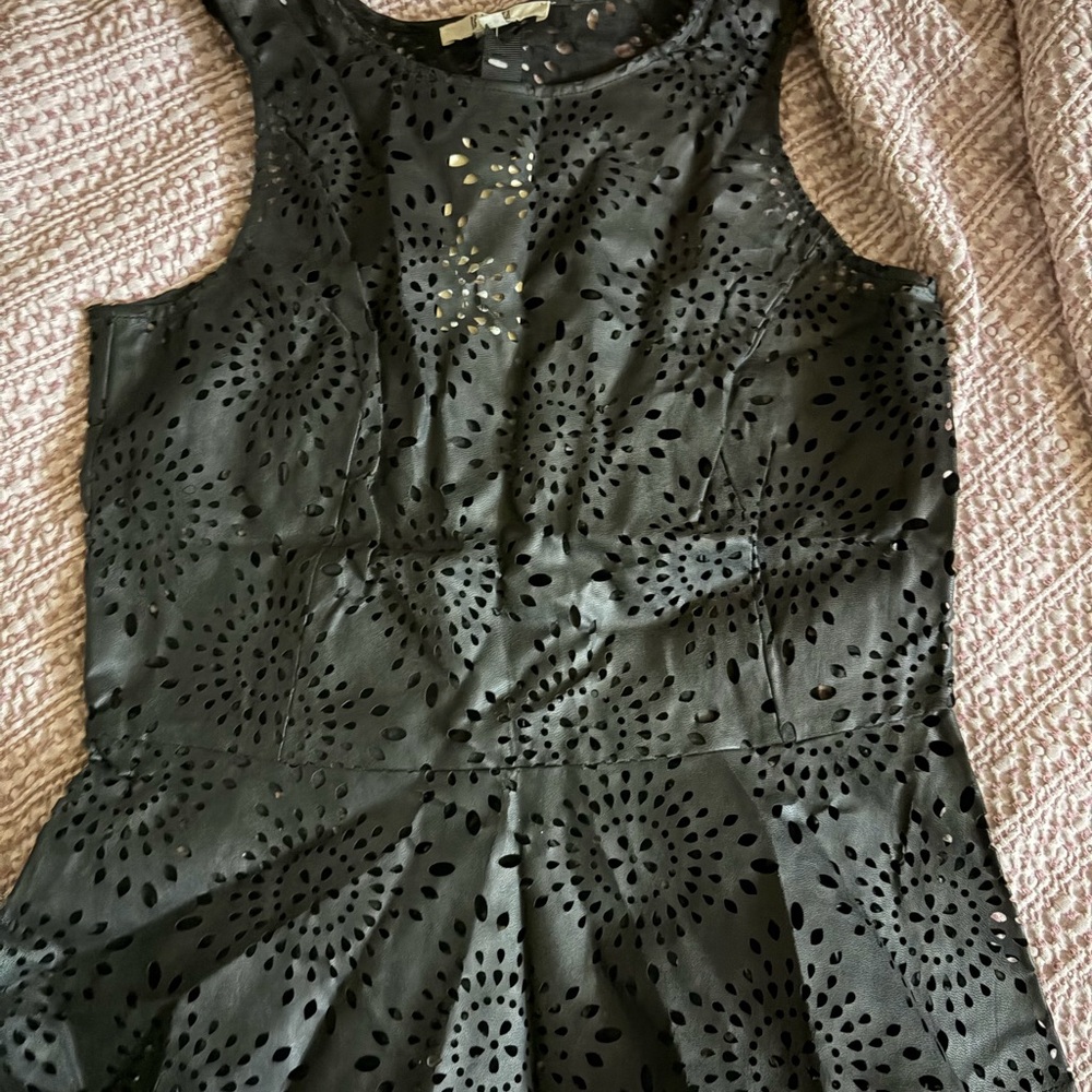 BB Dakota Black Laser Cut Peplum Top